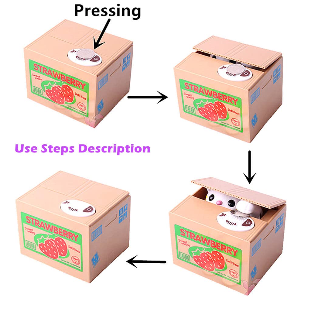 ALIMITOPIA Saving Money Box – Cartoon Cat Piggy Bank for Kids & Desks