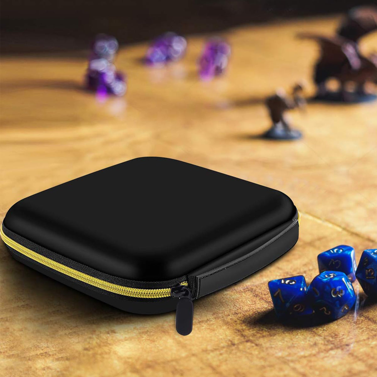 ALKOO Dice Storage Case – 5-Set Polyhedral Dice Organizer with Rolling Tray