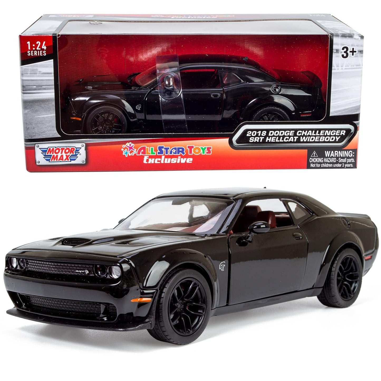 All Star Toys 2018 Challenger SRT Hellcat Widebody 1/24 Diecast Model - Motormax Licensed