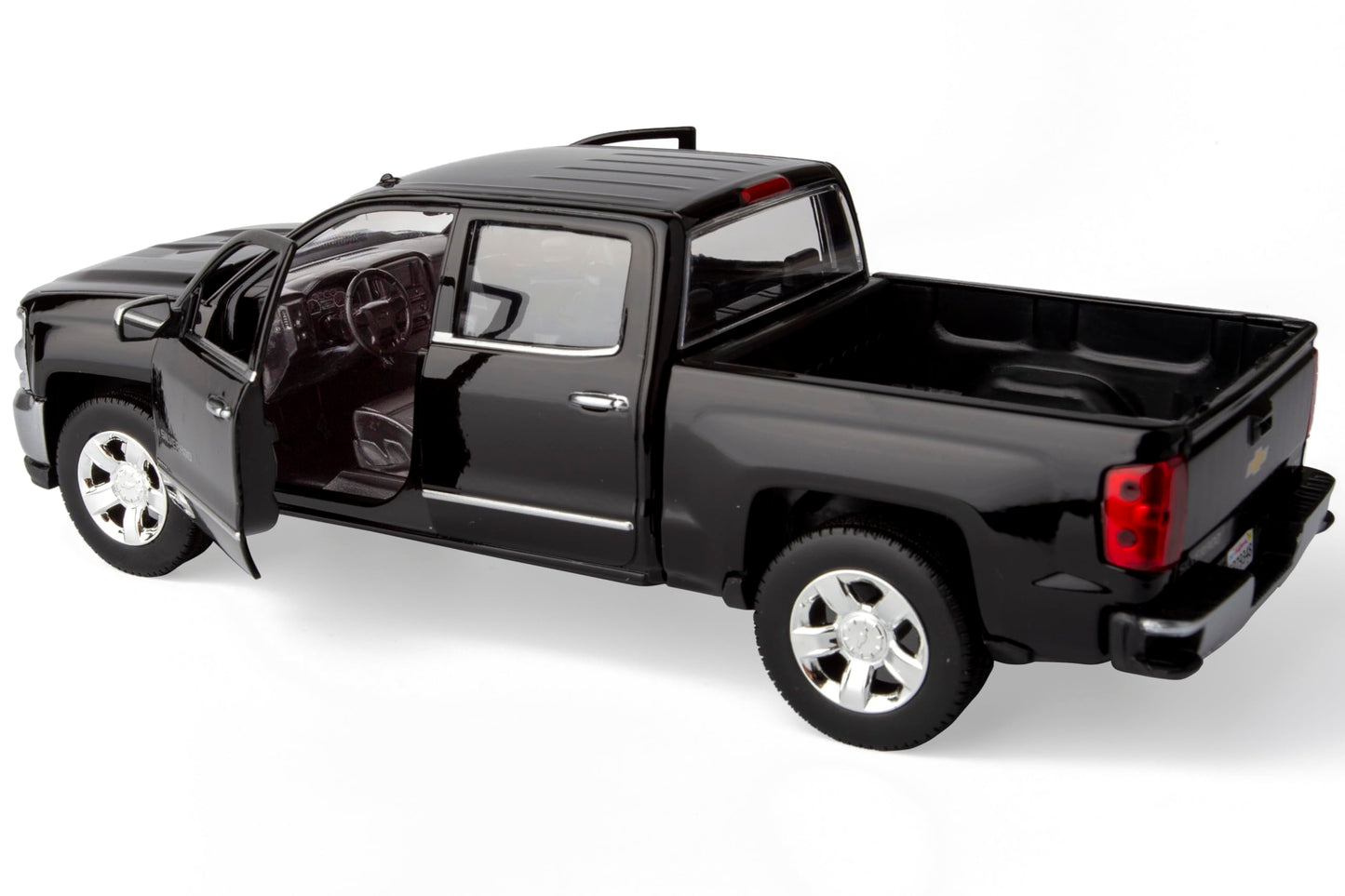 All Star Toys Motormax 79353 2018 Chevy Silverado LTZ 1:27 Diecast Model – Black with Chrome Trim