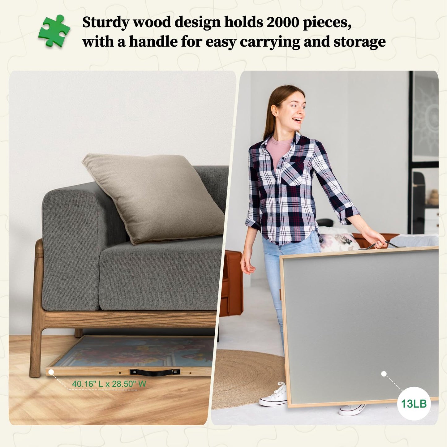 ALL4JIG 2000-Piece 2-in-1 Tilting & Rotating Puzzle Board | 40.16 x 28.5 in | 4 Drawers & Protective Cover