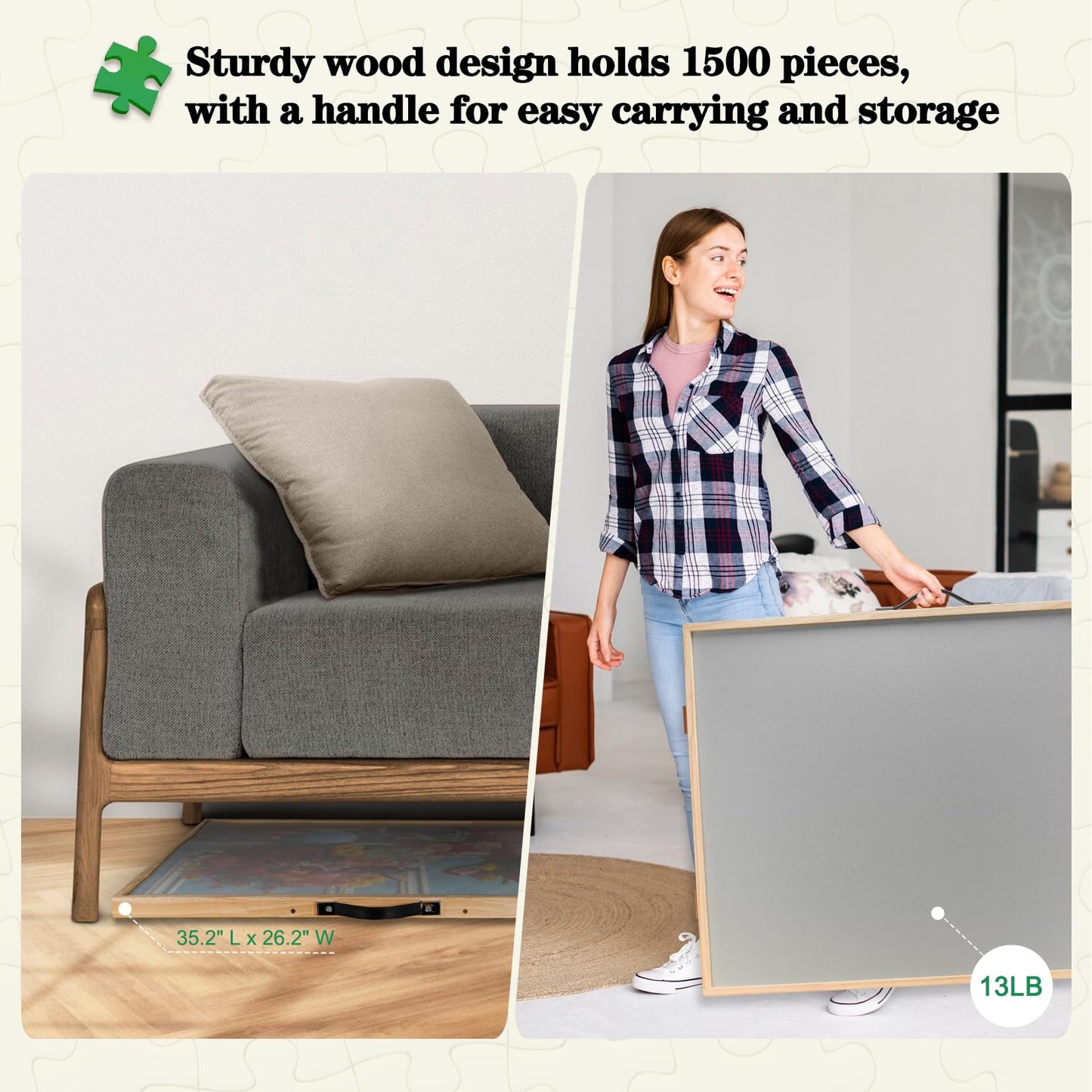 ALL4JIG 1500-Piece 2-in-1 Tilting & Rotating Puzzle Board | 34.2in x 25.2in, 4 Drawers