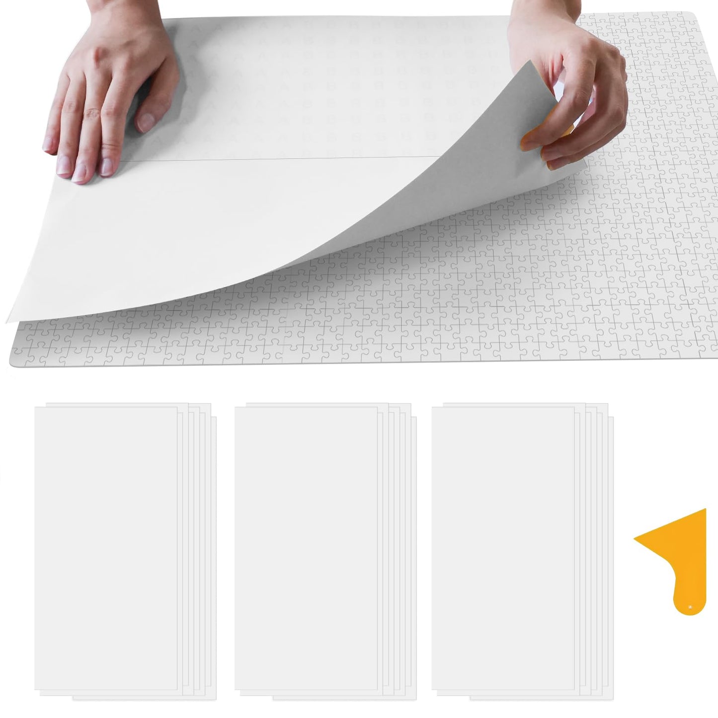 ALL4JIG Puzzle Saver – 24-Pack Self-Adhesive Sheets for 1000–3000-Piece Puzzles, Instant Framing