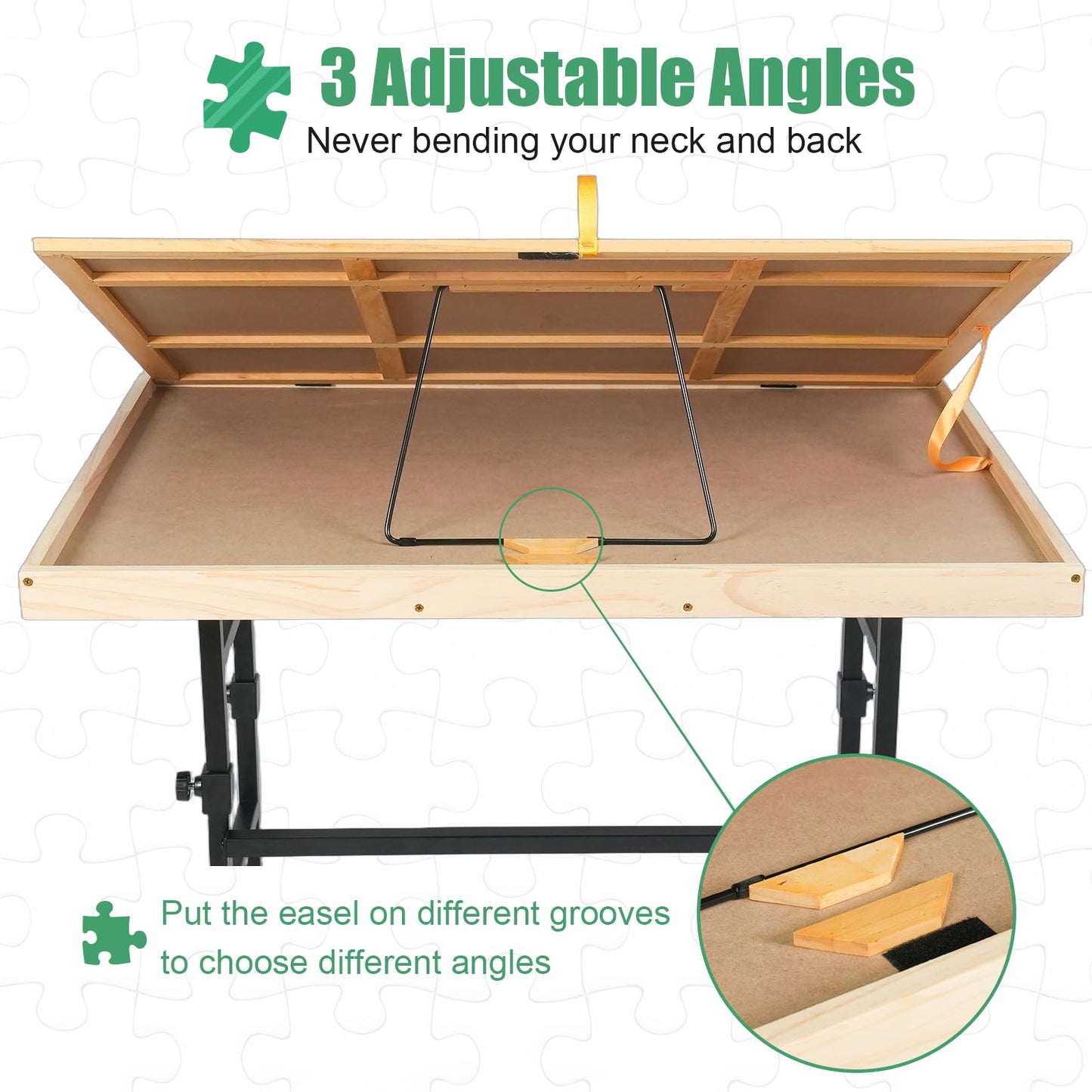 ALL4JIG 1500-Piece Puzzle Table with Legs – Adjustable Tilt, 4 Drawers & Protective Cover | 25x34
