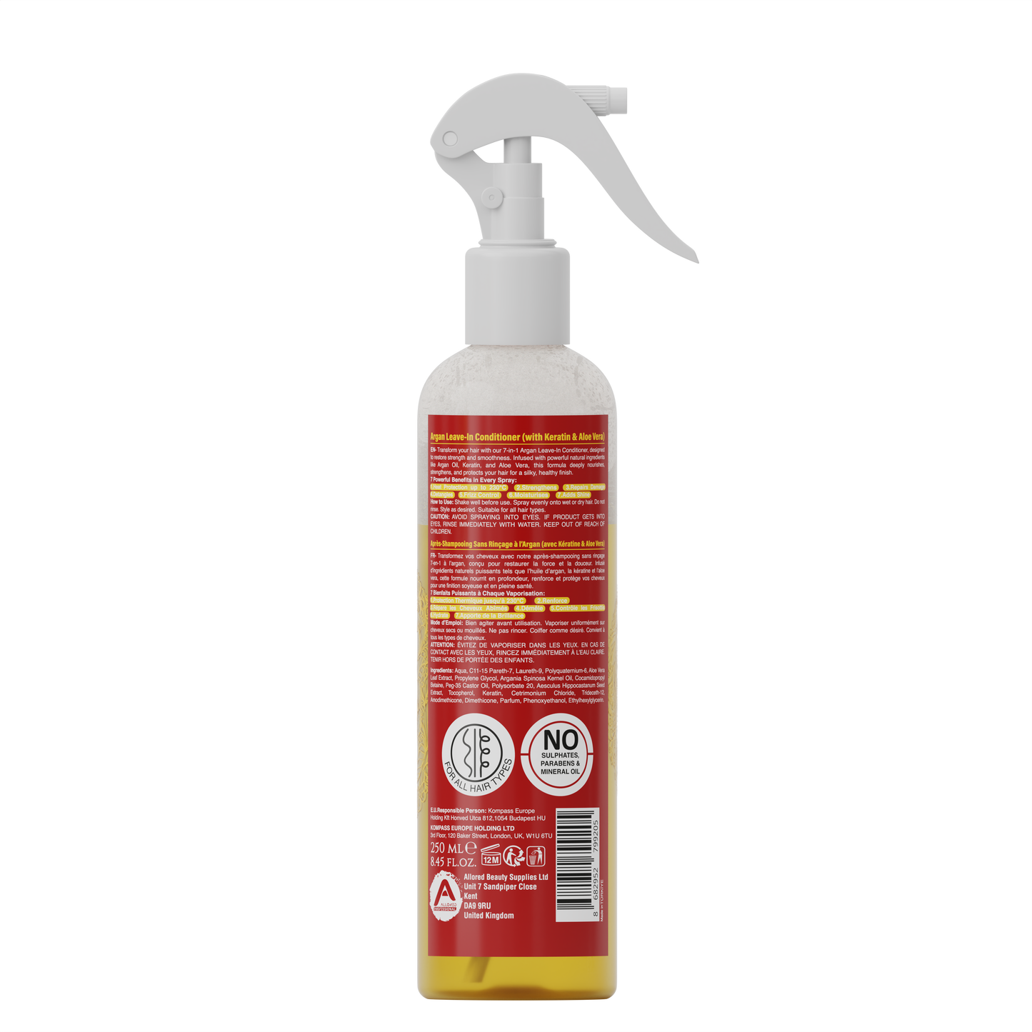 Allored Professional 7-in-1 Argan Oil Leave-In Conditioner for All Hair Types 250 ml/8.5 oz