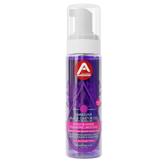 Allored Professional Jamaican Black Castor Oil & Rosemary Foaming Mousse with Lightweight Hold for Curly, Coily & Wavy Hair 200 ml/6.8 oz