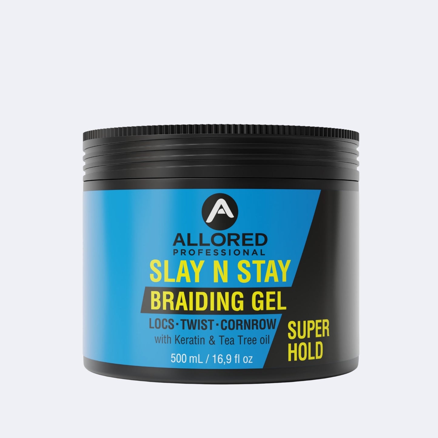 Allored Professional Slay N Stay Braiding Gel with Keratin & Tea Tree Oil Super Hold 500 ml/16.9 oz