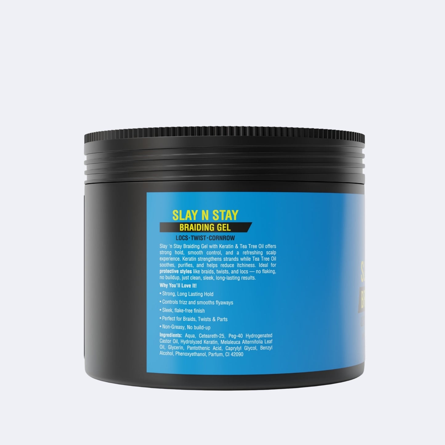 Allored Professional Slay N Stay Braiding Gel with Keratin & Tea Tree Oil Super Hold 500 ml/16.9 oz