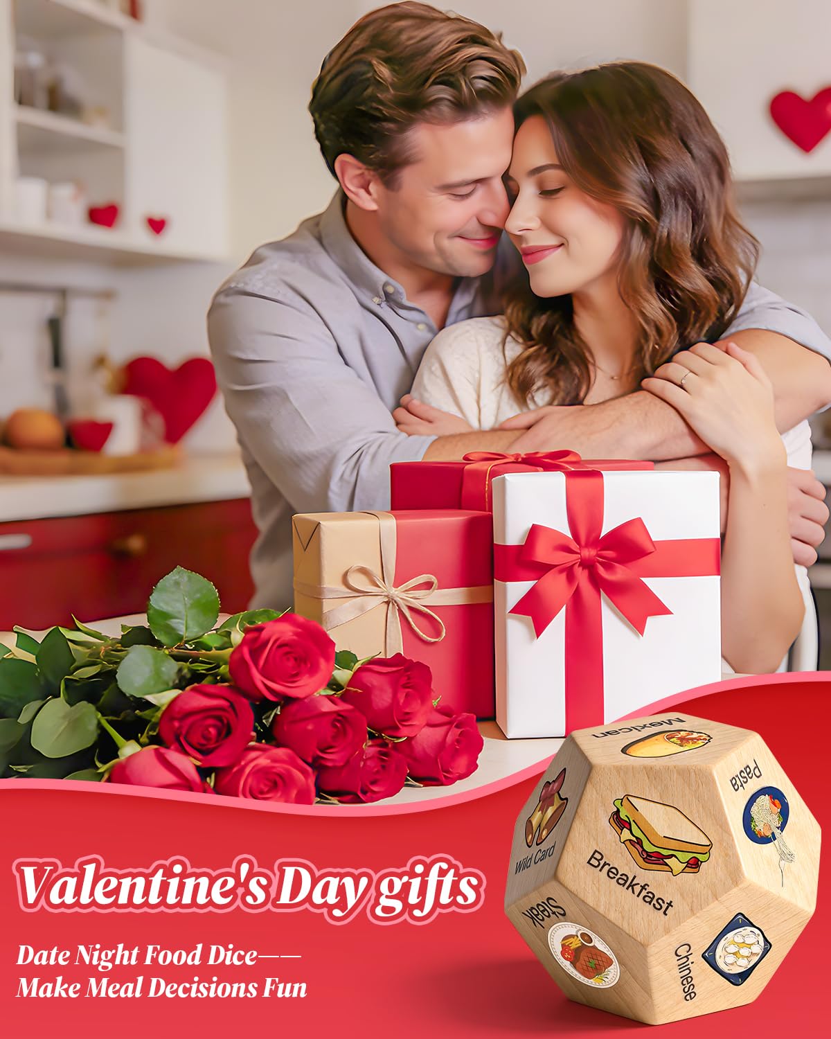 Allotall Valentines Day Gifts for Him & Her – Colorful Date Night Dice