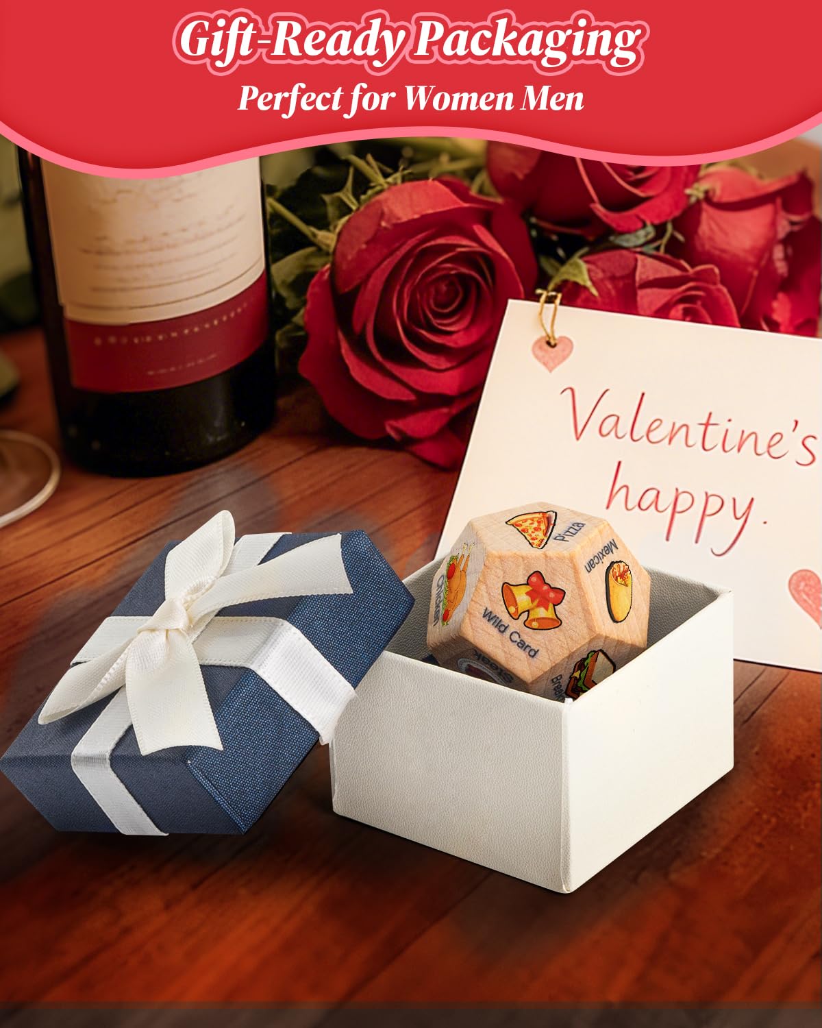 Allotall Valentines Day Gifts for Him & Her – Colorful Date Night Dice