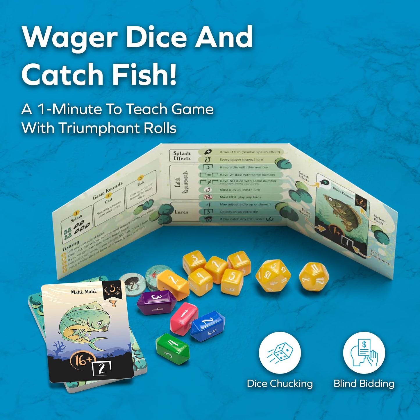 Allplay Lure Board Game – Push-Your-Luck Fishing for 2-5 Players