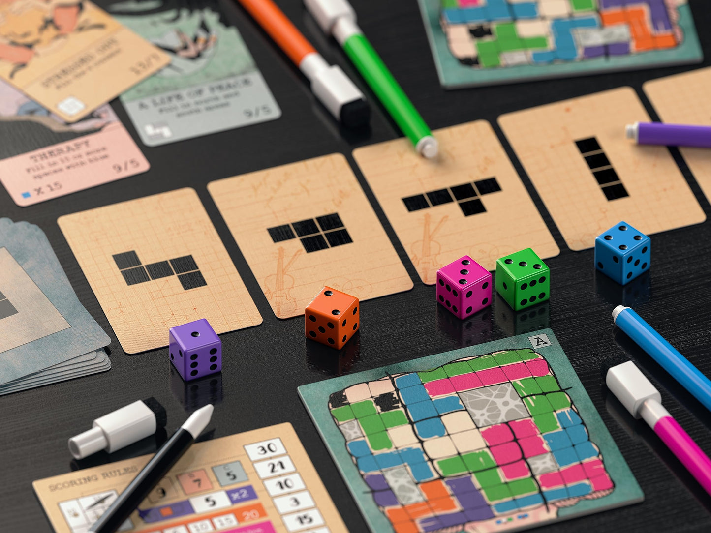 Allplay Mind Space Board Game – Polyomino Roll & Write for 1-5 Players | 30-Minute Play Time