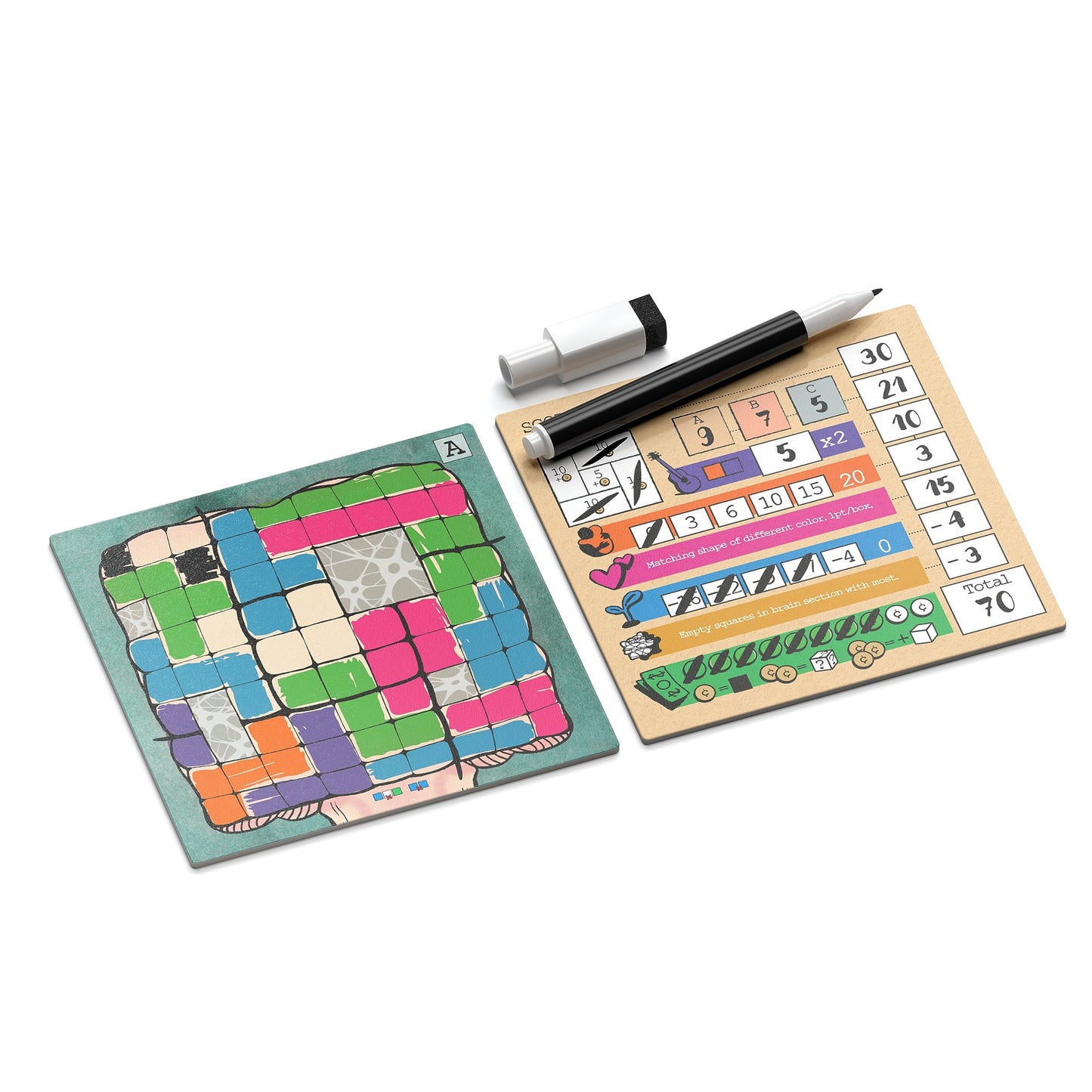 Allplay Mind Space Board Game – Polyomino Roll & Write for 1-5 Players | 30-Minute Play Time