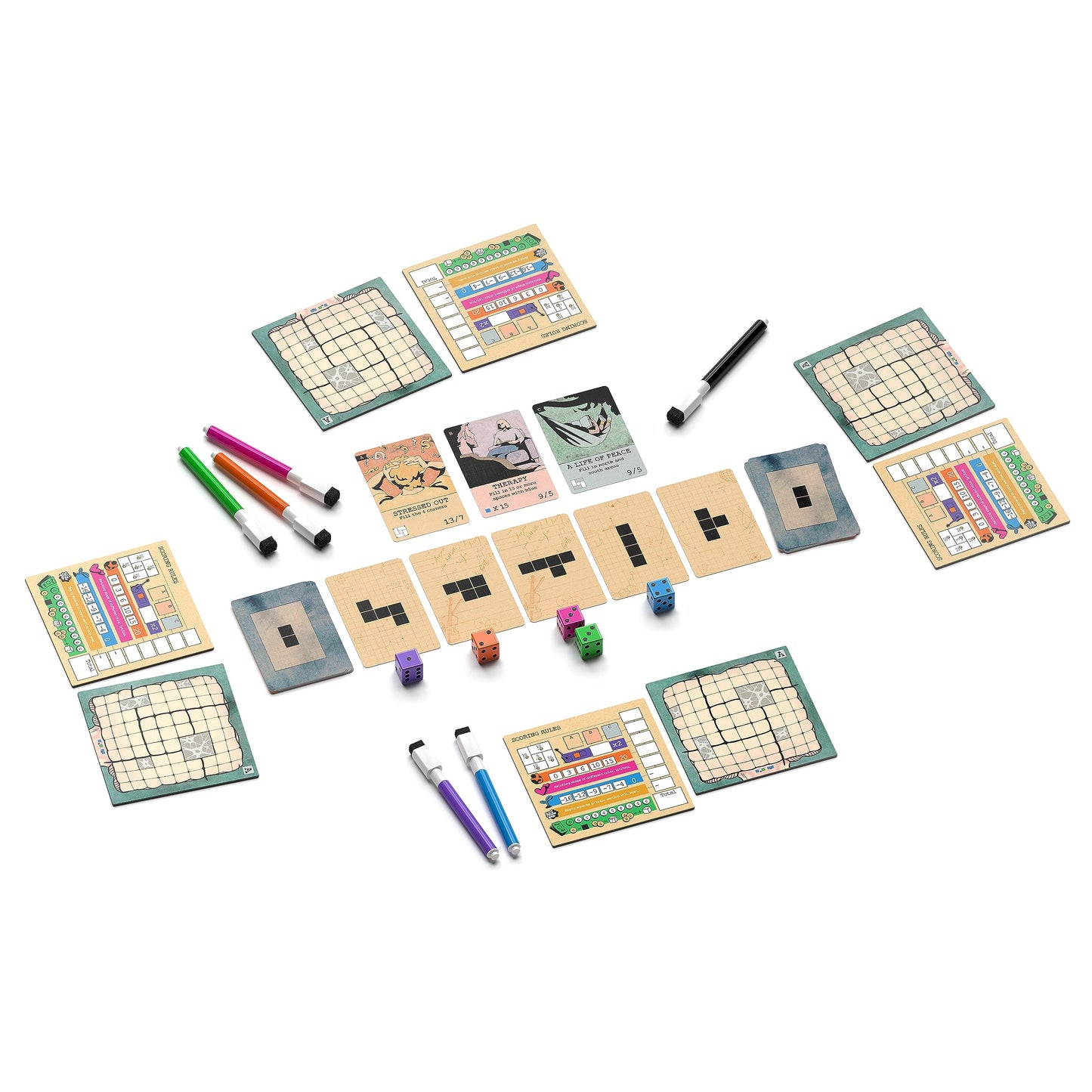 Allplay Mind Space Board Game – Polyomino Roll & Write for 1-5 Players | 30-Minute Play Time