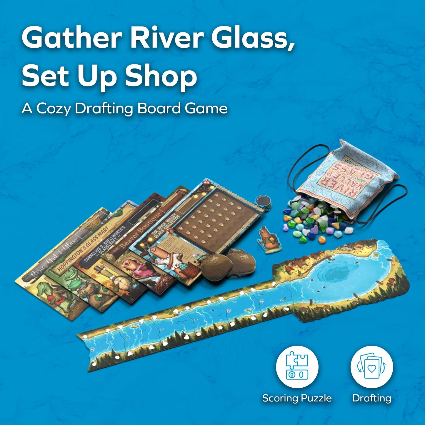 ALLPLAY River Valley Glassworks Deluxe Edition Board Game – 1-5 Players, 20 Minutes