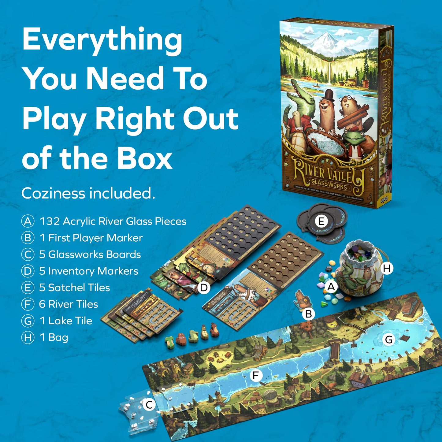 ALLPLAY River Valley Glassworks Deluxe Edition Board Game – 1-5 Players, 20 Minutes