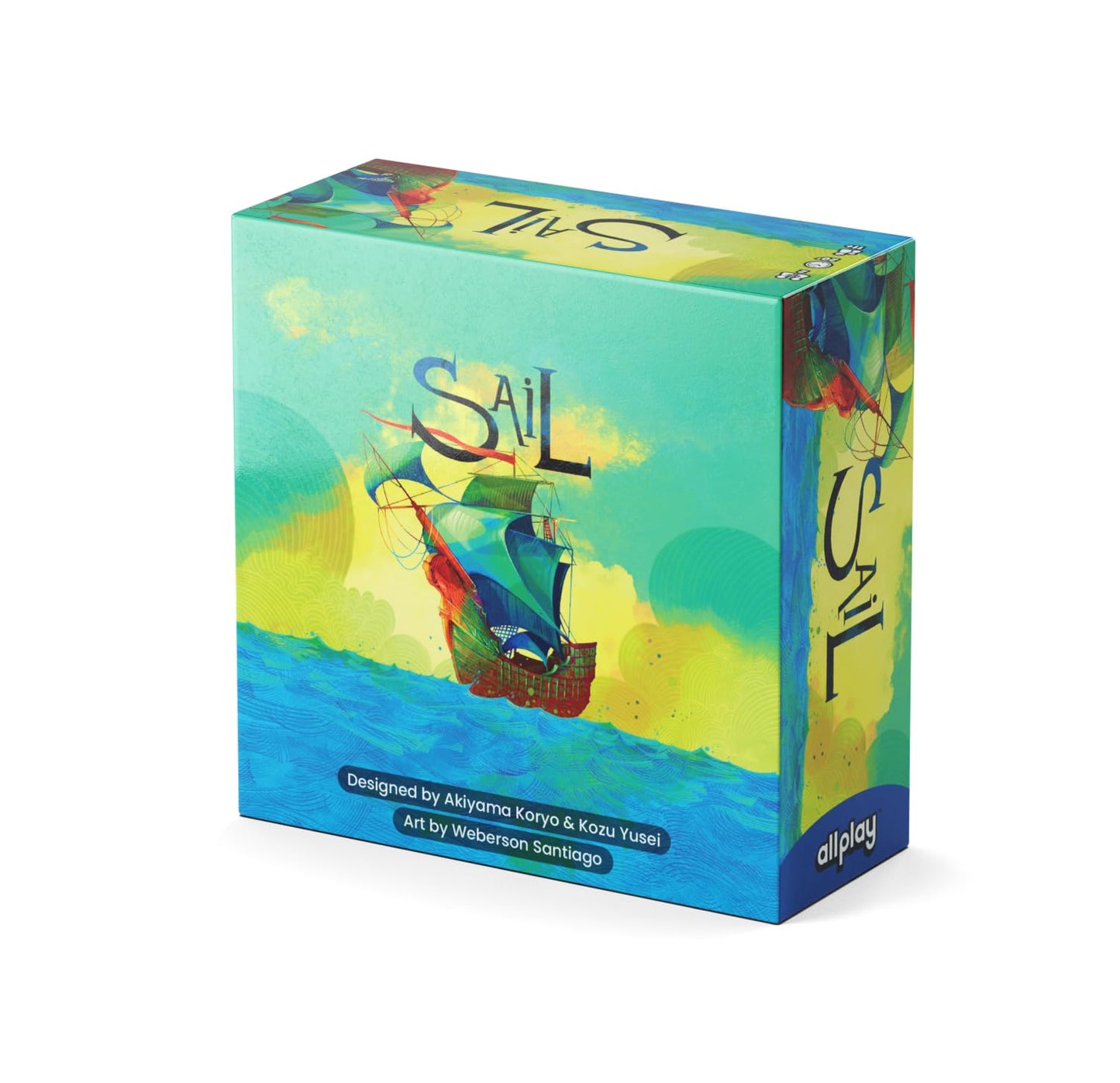 Allplay Sail: Cooperative 2-Player Trick-Taking Board Game (Travel Size)
