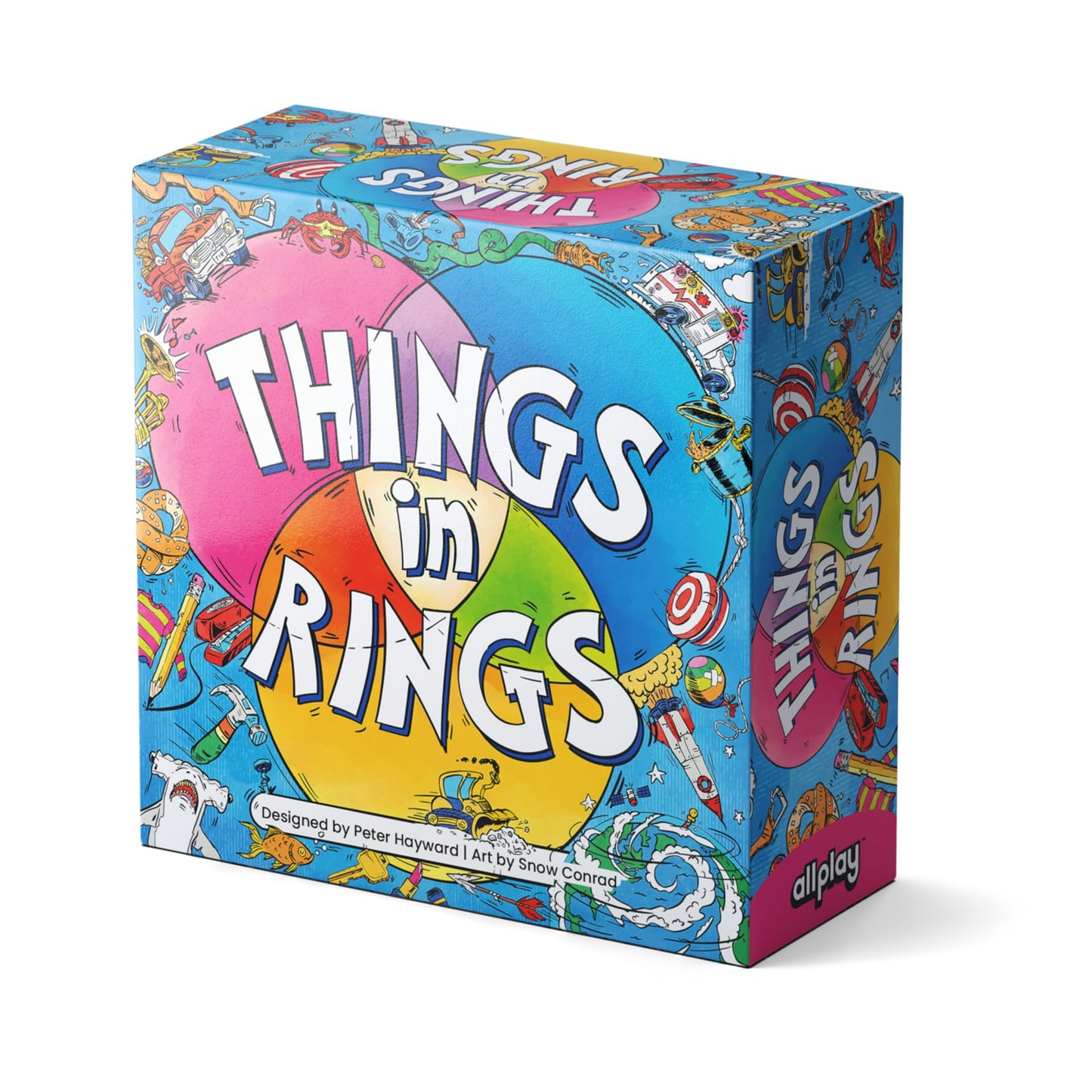 Allplay - Things in Rings Board Game | Small Box, Big Game for 2-6 Players | 20 Minute Play Time