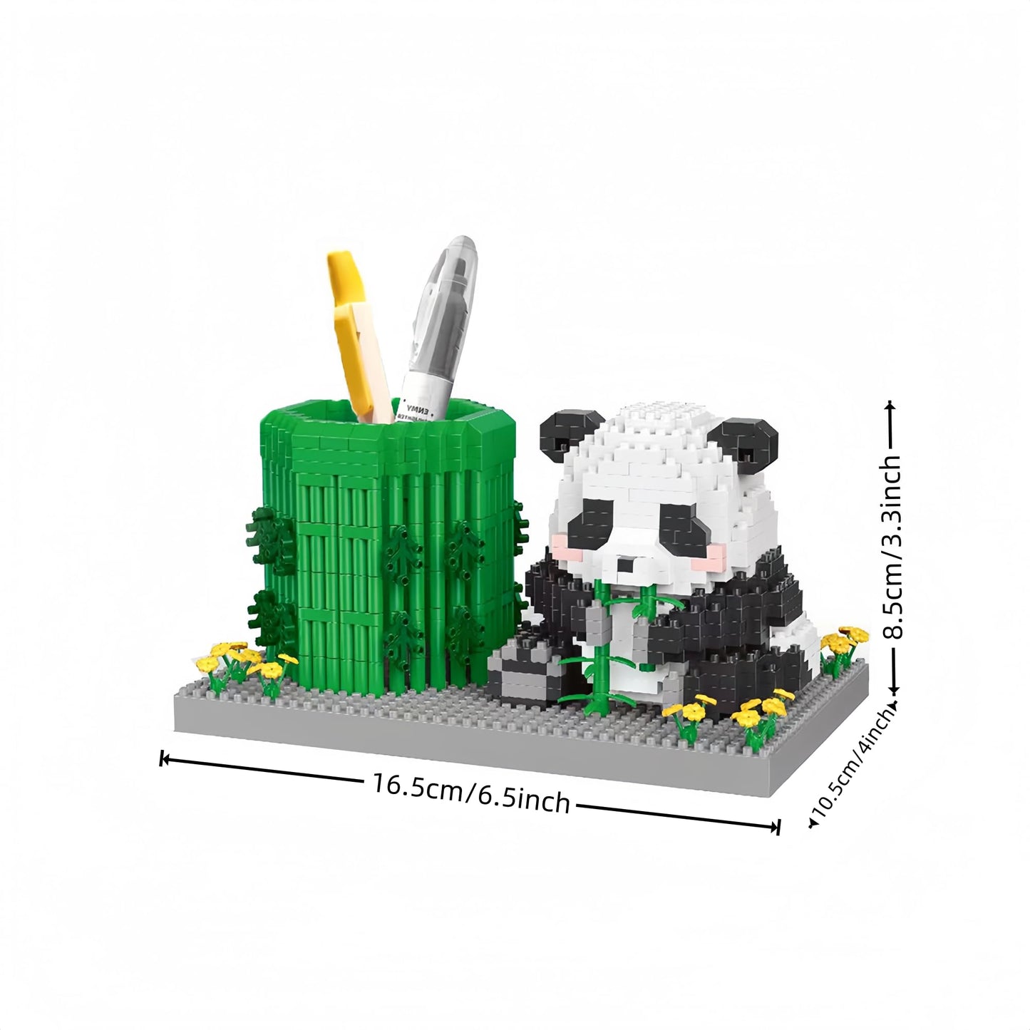 Alltogetho Panda Pen Holder — Micro Mini Building Block Kit for Students and Office Desk Decor