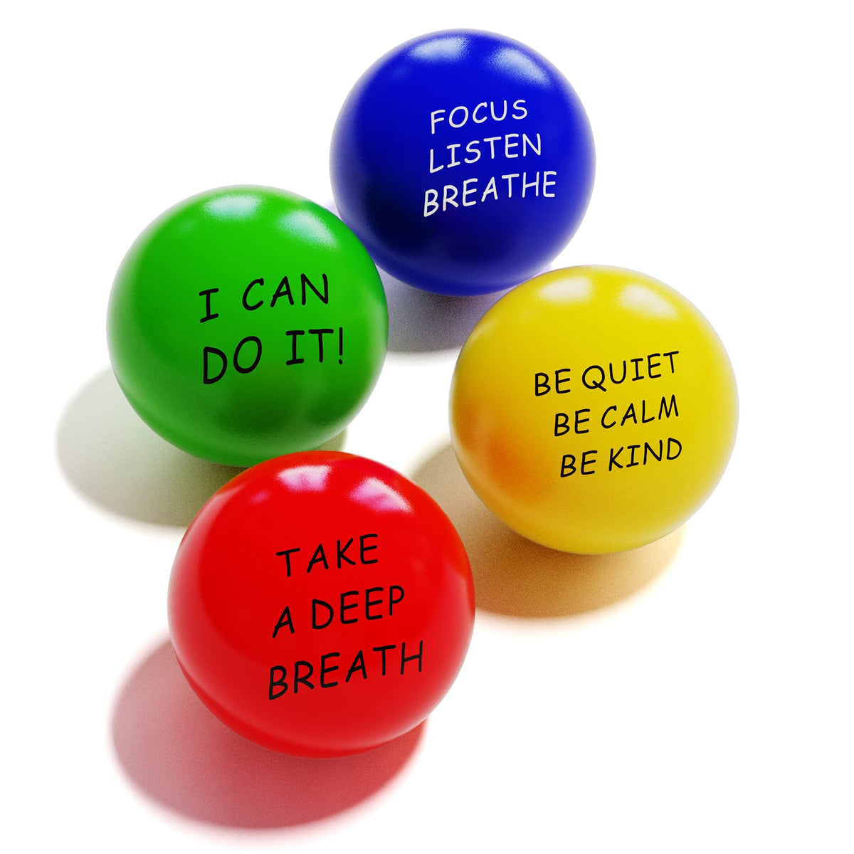 ALMAH Motivational Stress Balls (4 Pack) – For Kids & Adults, Stress Relief & Fidget