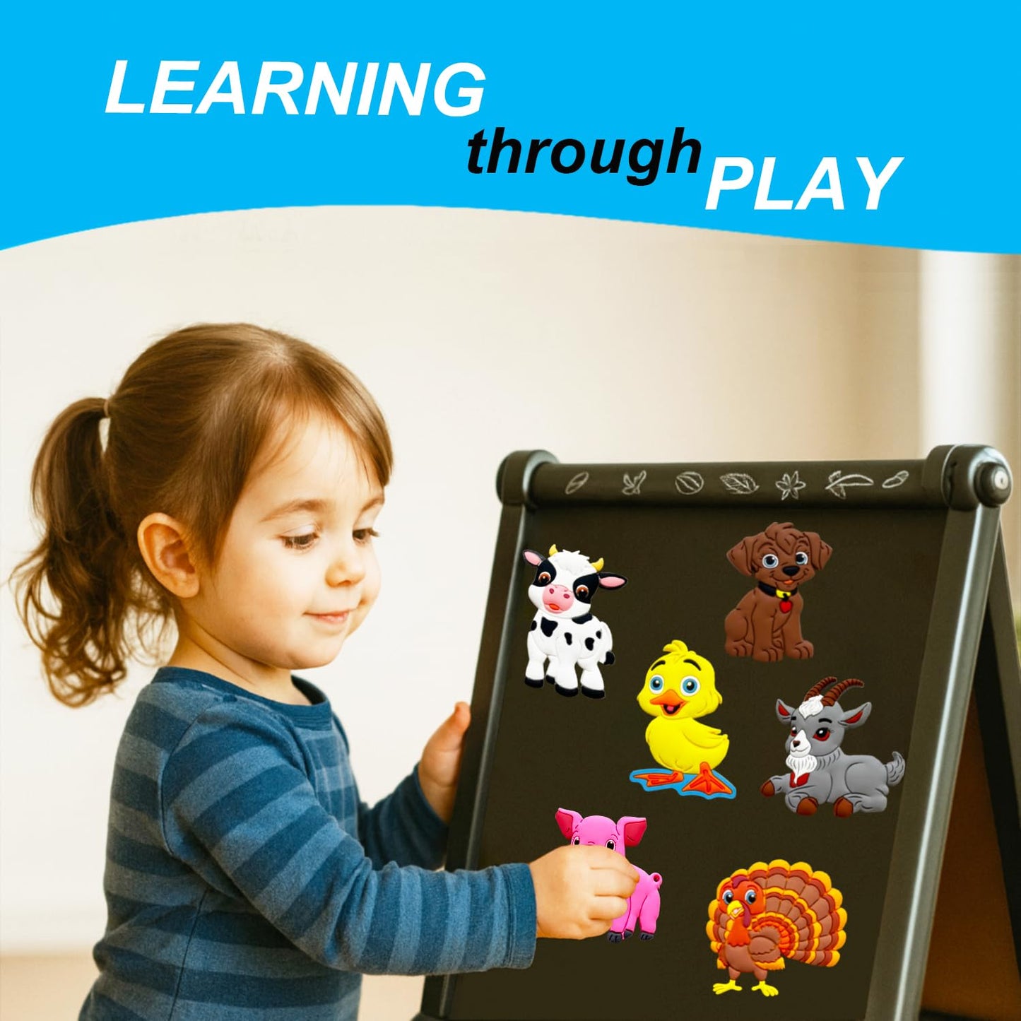 ALNETI Fridge Magnets for Toddlers – Farm Animals | Montessori Learning Toys for Baby