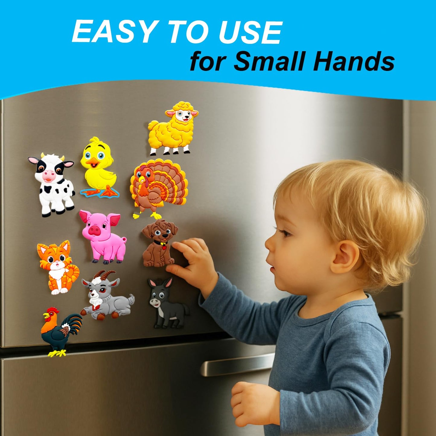 ALNETI Fridge Magnets for Toddlers – Farm Animals | Montessori Learning Toys for Baby