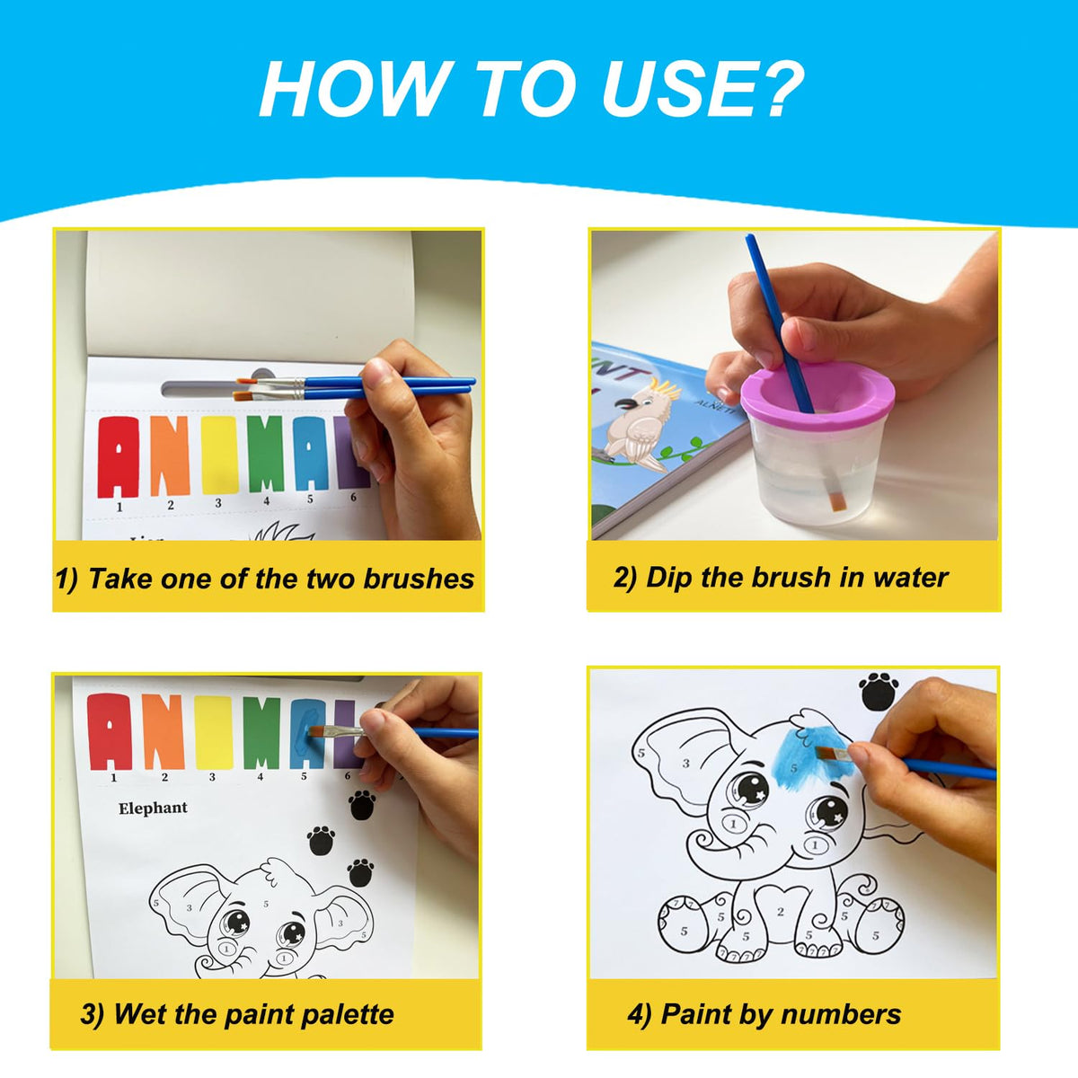 ALNETI Paint with Water Books for Toddlers - Mess-Free Watercolor Art for Kids 3-8