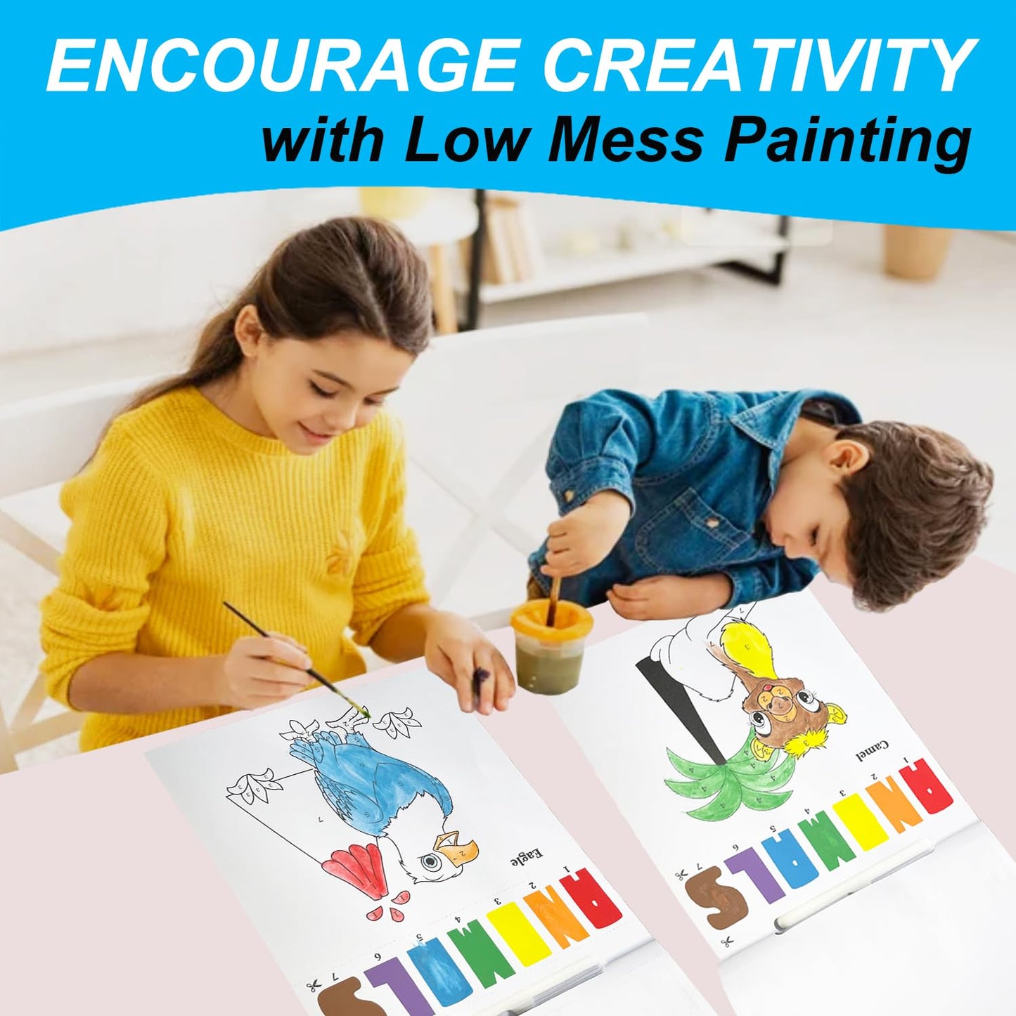ALNETI Paint with Water Books for Toddlers - Mess-Free Watercolor Art for Kids 3-8