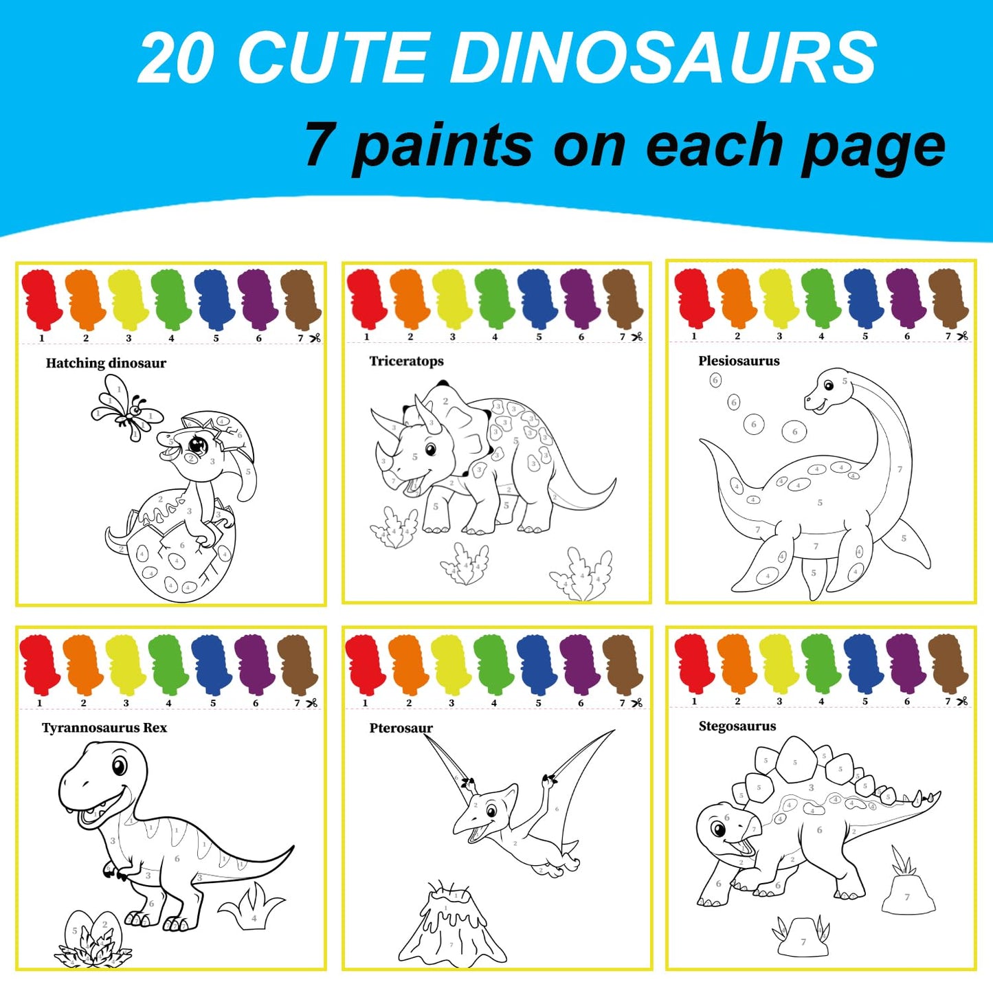 ALNETI Paint with Water Coloring Books – Dino Arts & Crafts Kit for Kids 3-7