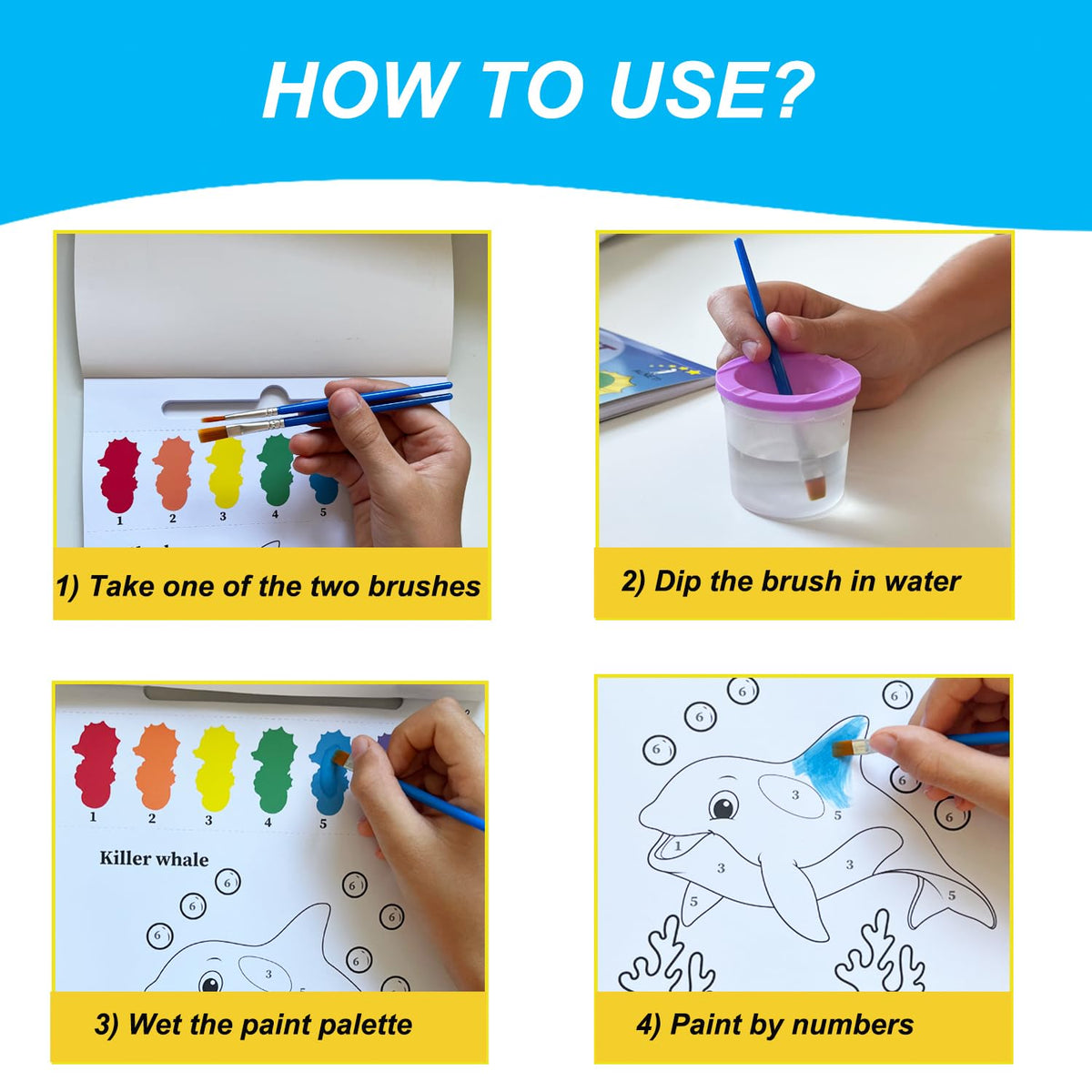 ALNETI Watercolor Book for Toddlers – 3-in-1 Water Paint Set, Mess-Free Art for Ages 3-5