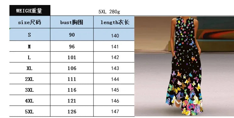 Boho Retro V-Neck Sleeveless Maxi Dress – Artistic Summer Long Dress for Women