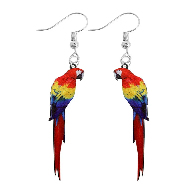 Animal-Themed Dangle Drop Earrings – Rabbit, Parrot, Bird, Frog, Butterfly & Other Animal Designs