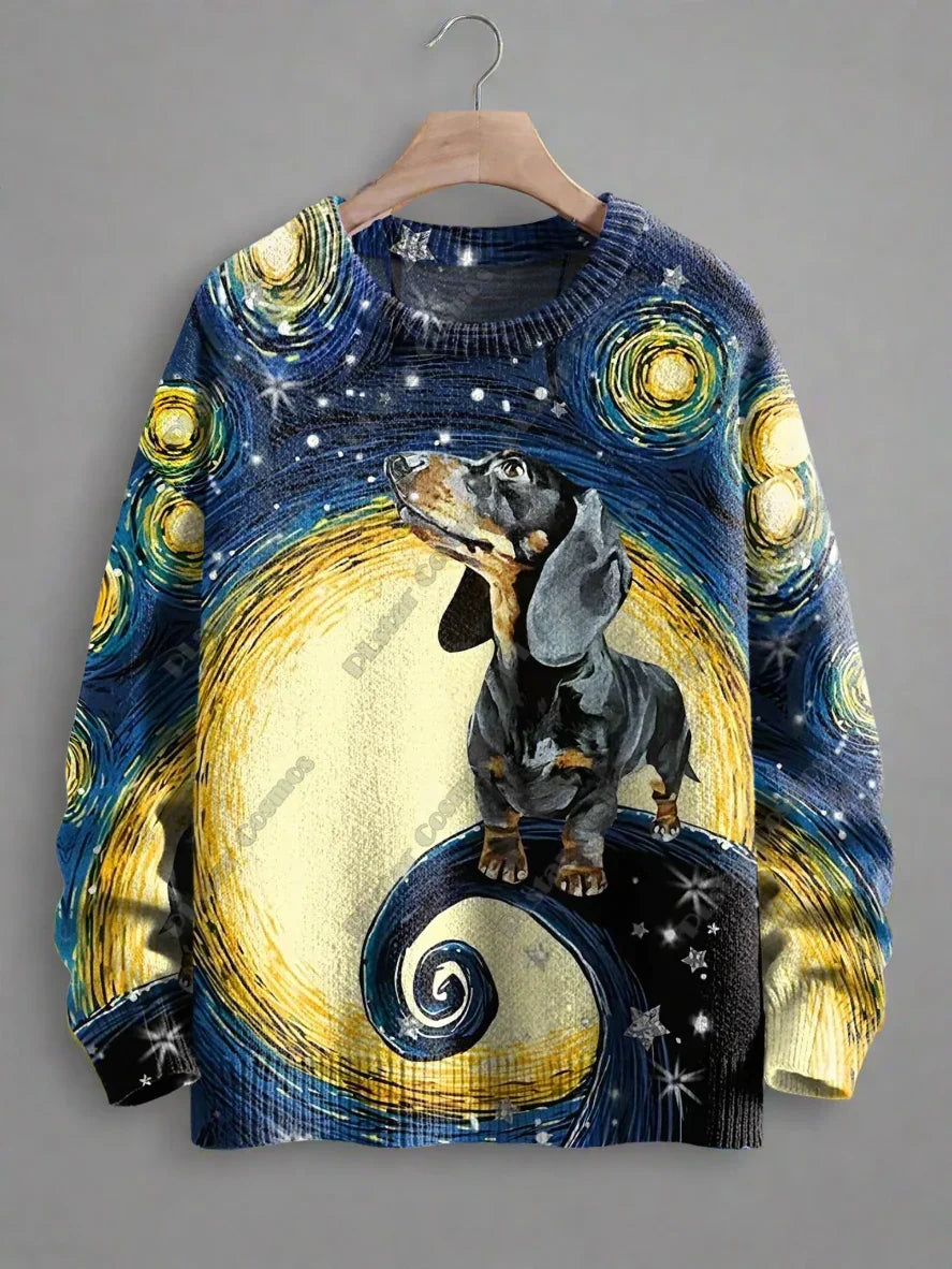 Stylish Cats & Dogs Animals Sweater  SELECTION (Includes Plus Sizes)