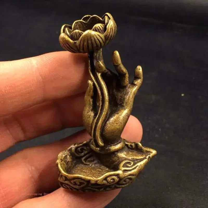 Buddha's Fingers Holding A Lotus Incense Burner