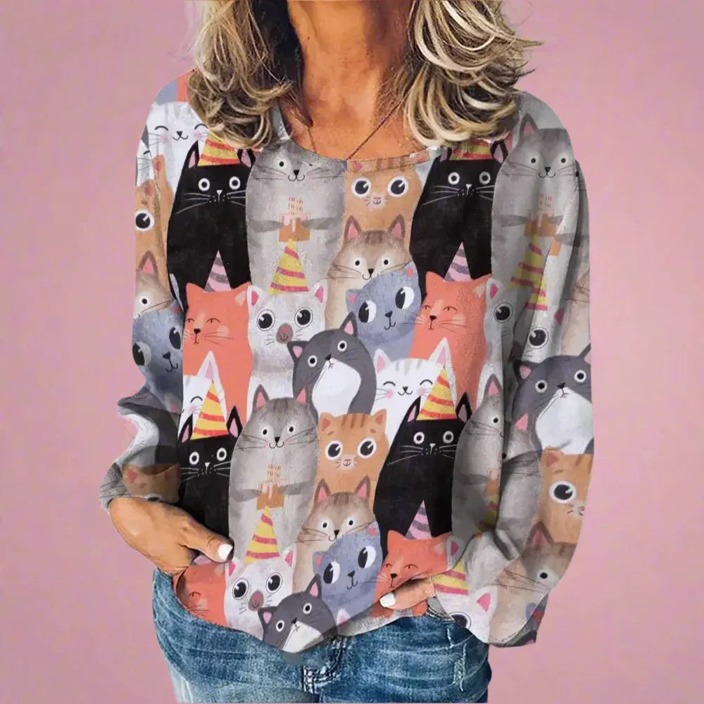 Stylish Cat Patchwork Unisex Sweatshirt (Size S to XXXL) Collection - Ltd Time Only!
