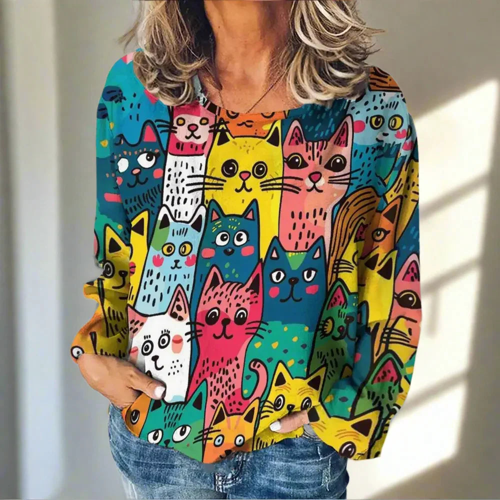 Stylish Cat Patchwork Unisex Sweatshirt (Size S to XXXL) Collection - Ltd Time Only!