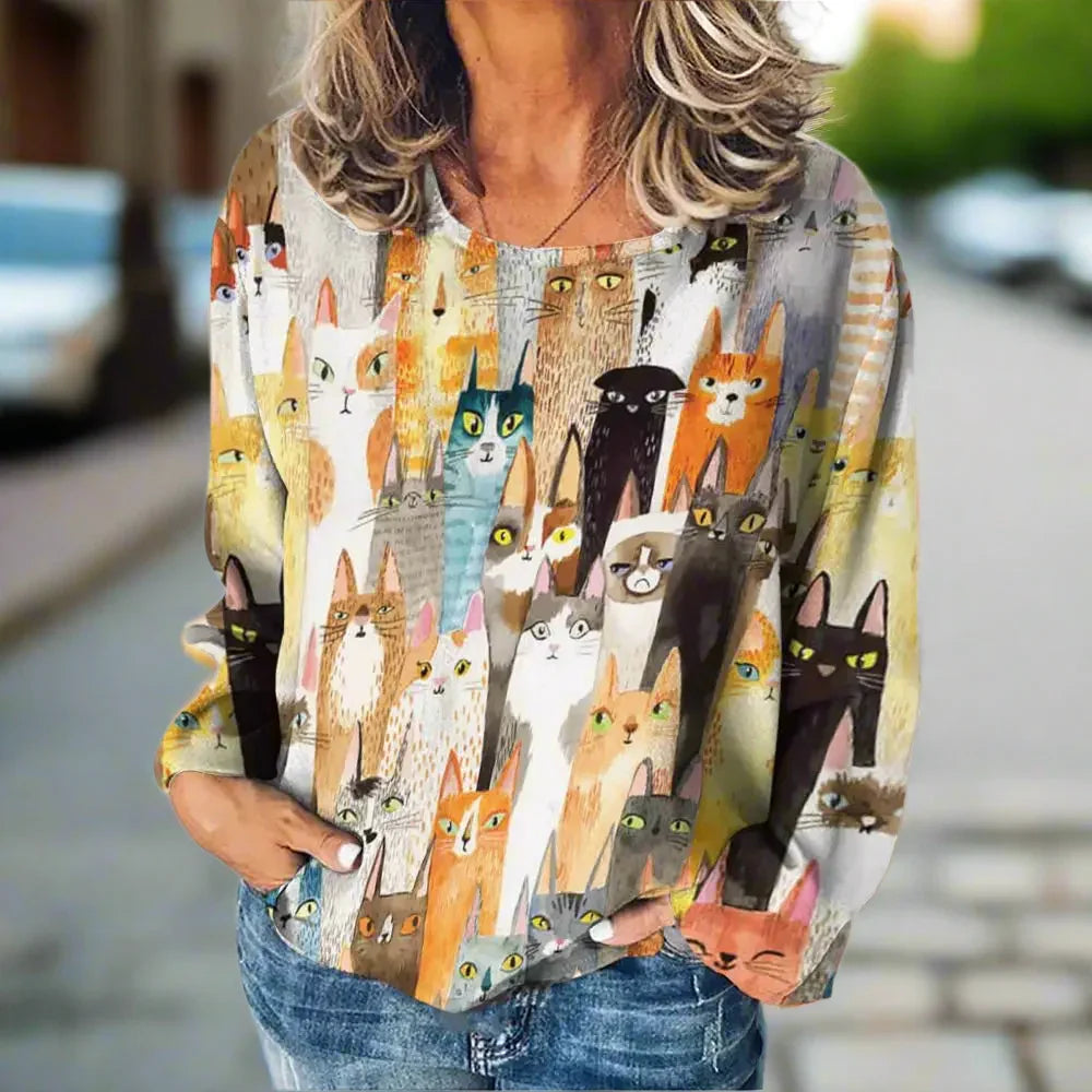 Stylish Cat Patchwork Unisex Sweatshirt (Size S to XXXL) Collection - Ltd Time Only!
