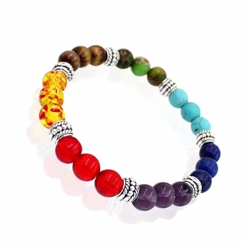 7 Chakra Healing Beaded Bracelet with Natural Lava Precious Stones [SELECTION]
