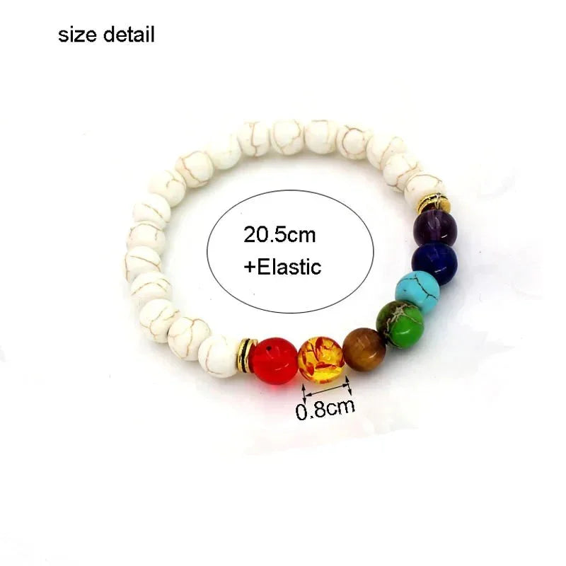 7 Chakra Healing Beaded Bracelet with Natural Lava Precious Stones [SELECTION]