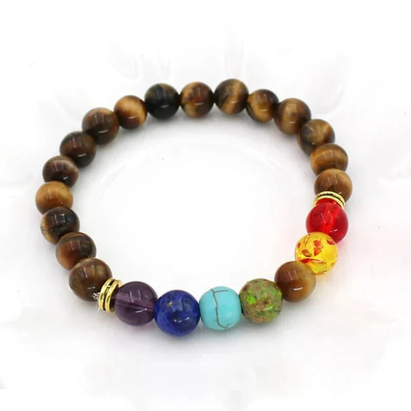7 Chakra Healing Beaded Bracelet with Natural Lava Precious Stones [SELECTION]