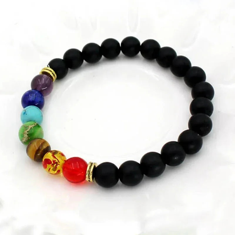 7 Chakra Healing Beaded Bracelet with Natural Lava Precious Stones [SELECTION]