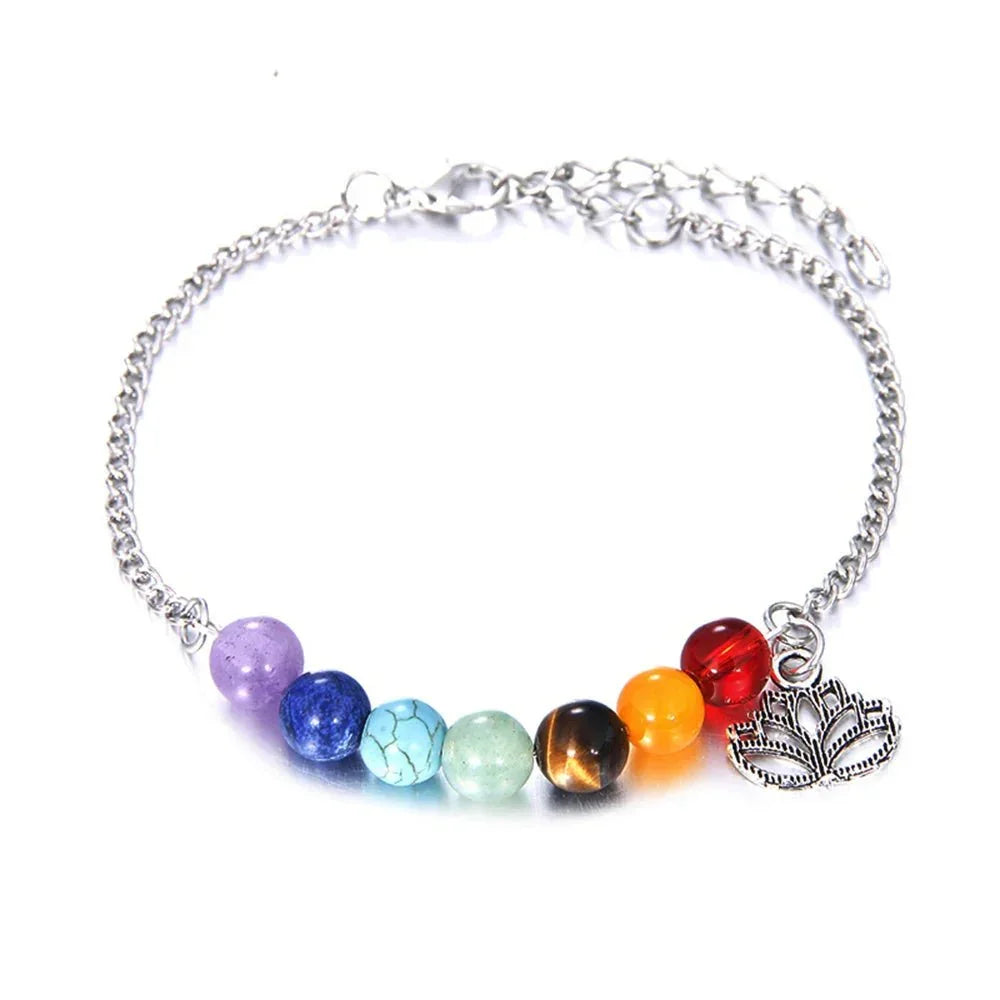 7 Chakra Healing Beaded Bracelet with Natural Lava Precious Stones [SELECTION]