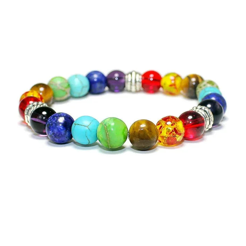 7 Chakra Healing Beaded Bracelet with Natural Lava Precious Stones [SELECTION]
