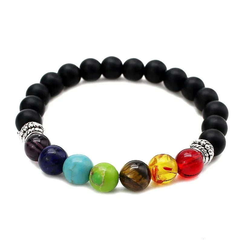 7 Chakra Healing Beaded Bracelet with Natural Lava Precious Stones [SELECTION]