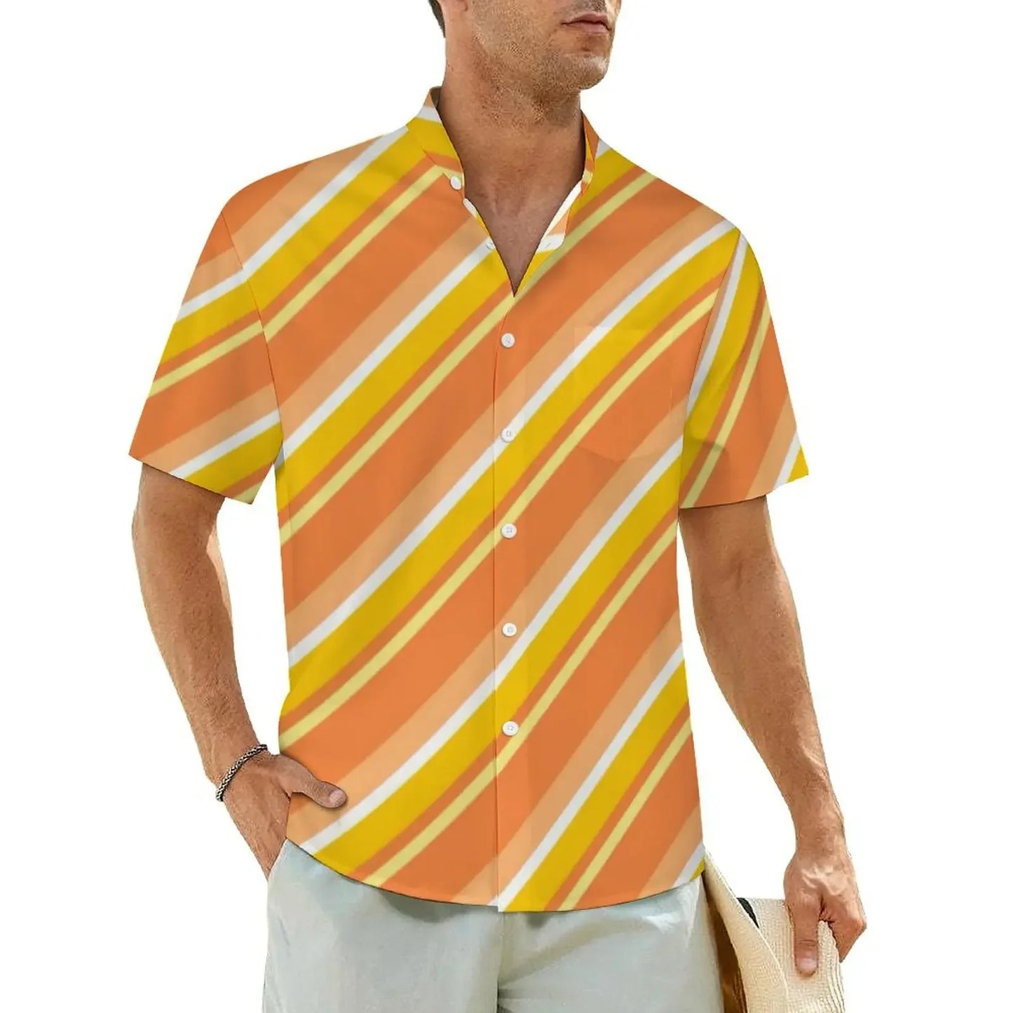 2.Men's Casual Funky Art Short Sleeve Collared Beach Shirts Collection