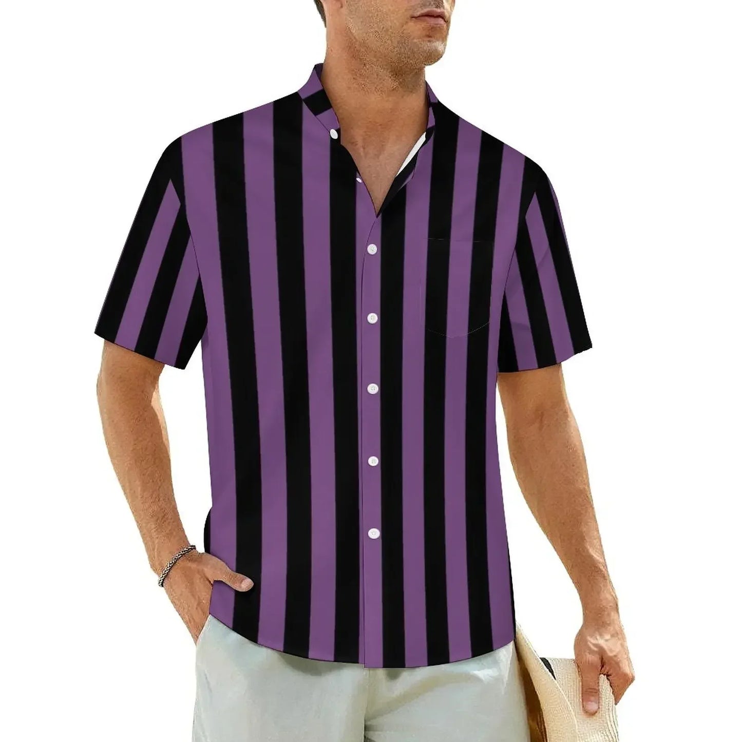 1.Men's Casual Funky Art Short Sleeve Collared Beach Shirts Collection