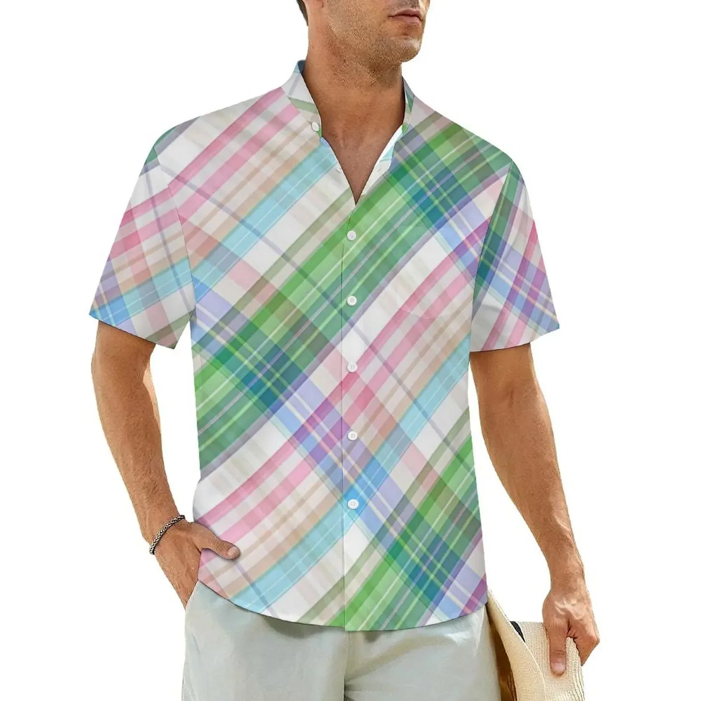 1.Men's Casual Funky Art Short Sleeve Collared Beach Shirts Collection