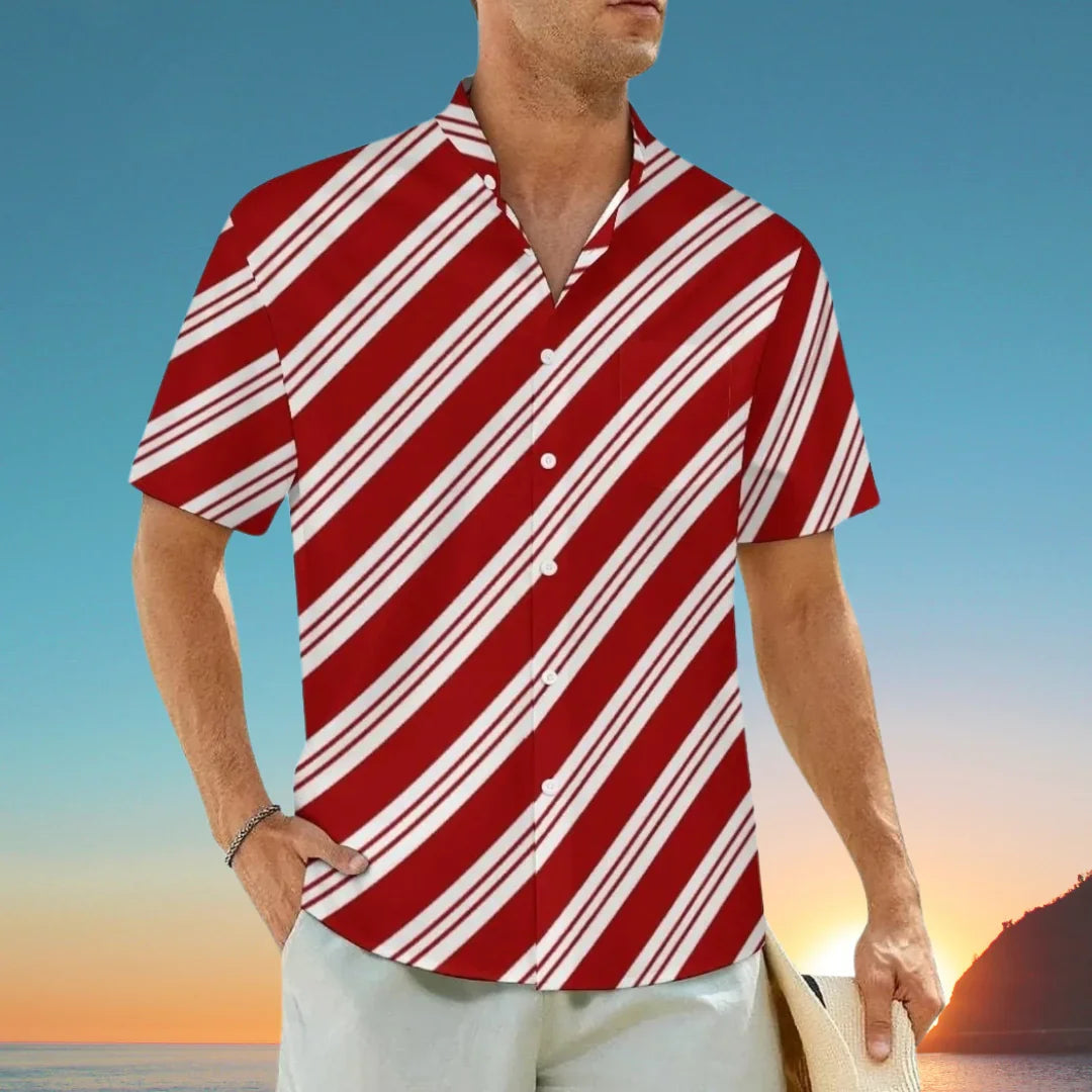 3.Men's Casual Funky Art Short Sleeve Collared Beach Shirts Collection