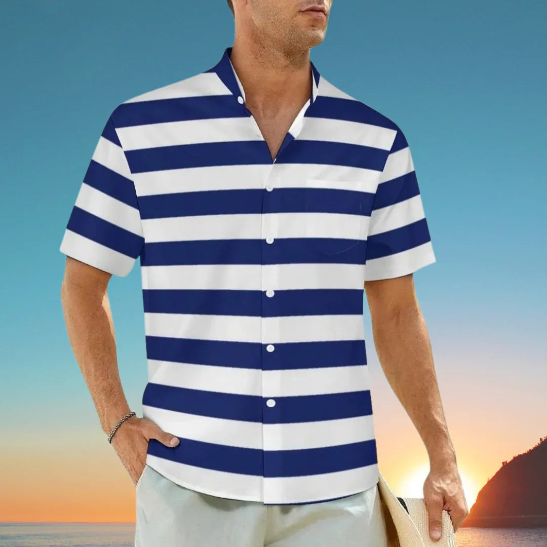 3.Men's Casual Funky Art Short Sleeve Collared Beach Shirts Collection