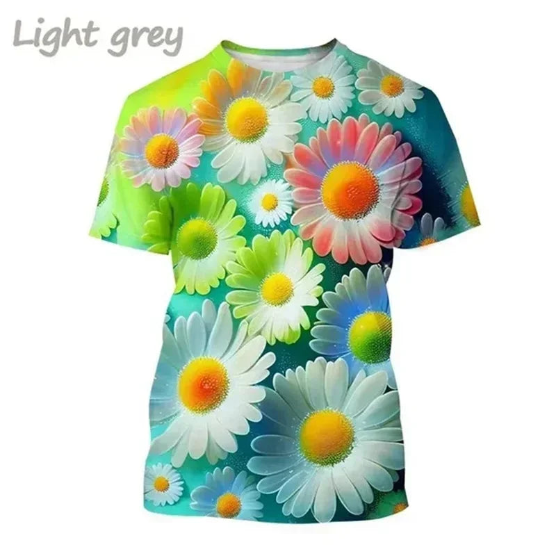 1.Unisex Chrysanthemum & Daisies 3D  T-Shirts (XS-4XL)